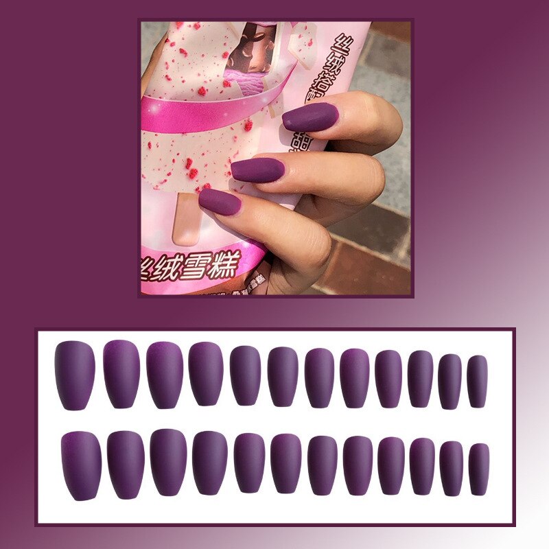 Tragen Nagel Europäischen und Amerikanischen Nagel Nagel Kurz matt und Langen Nagel Nagel Patch Einfarbig Trapez Nagel Produkt: JP795