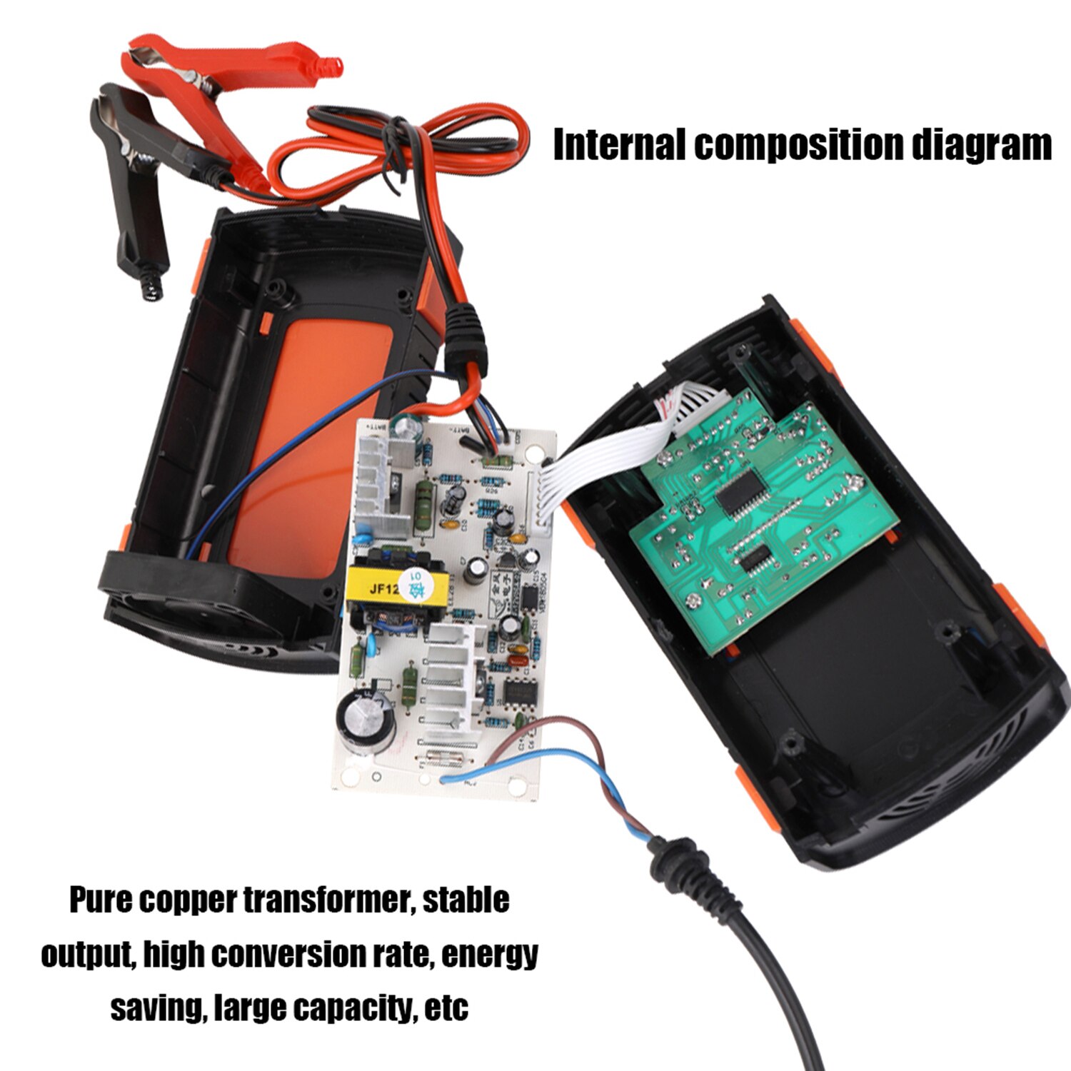 12V 6A LCD Smart Fast Car Battery Charger for Auto Motorcycle Lead-Acid AGM GEL Batteries Intelligent Charging 12 V Volt 6A