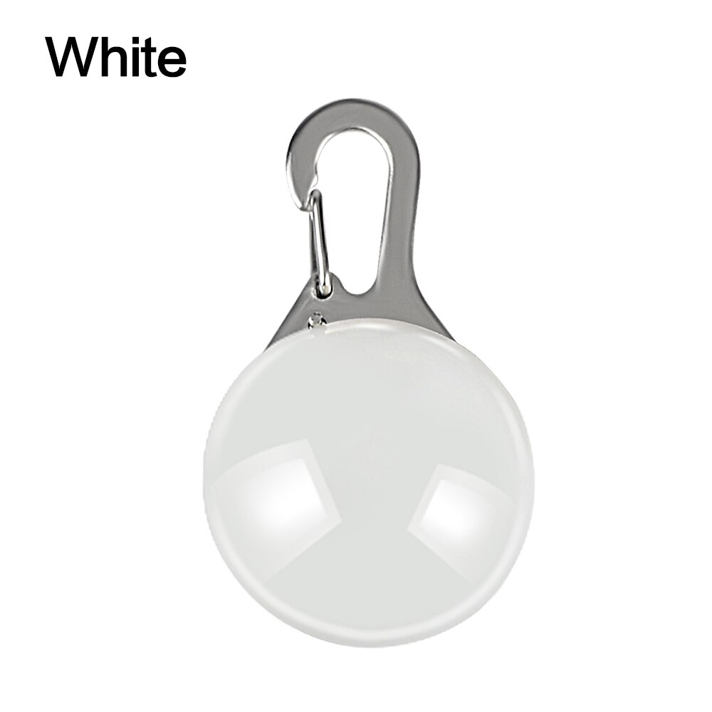 Hund katt krage glödande led ficklampa hänge natt säkerhet husdjur leder halsband lysande ljusa dekoration krage för hundar: Vit