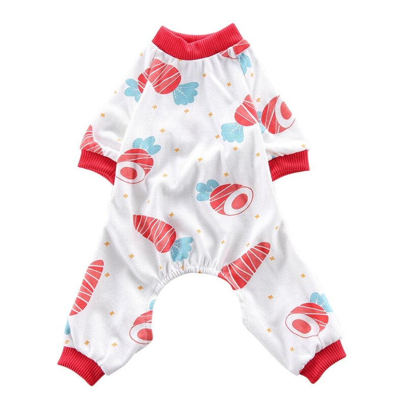 Schattige Kleine Honden Pyjama Voor Honden Kat Kleding Puppy Jumpsuit Voor Hond Jas Honden Print Kleding Shirt Voor Chihuahua pomeranian1: Rood / XL