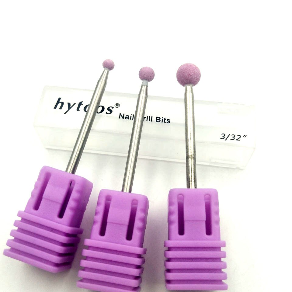 HYTOOS-broca de corindón rosa para uñas, cortadores de manicura con piedra rotativa de 3/32 pulgadas, accesorios de taladro, herramienta de Arte de uñas, 1 unidad