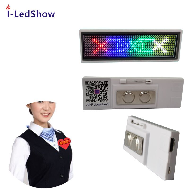 -sælger bluetooth led navneskilt programmerbar mini led display skærm tekst, mønster, diy led navnekort skilt