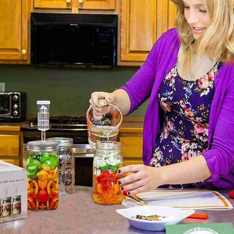 Household Wide Mouth Mason Jar Set With Fermentation Lid Airlock High Kitchen Supplies
