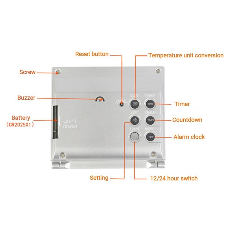 Digitale LCD Weerstation Vouwen Datum Desktop Temperatuur Reizen Wekker