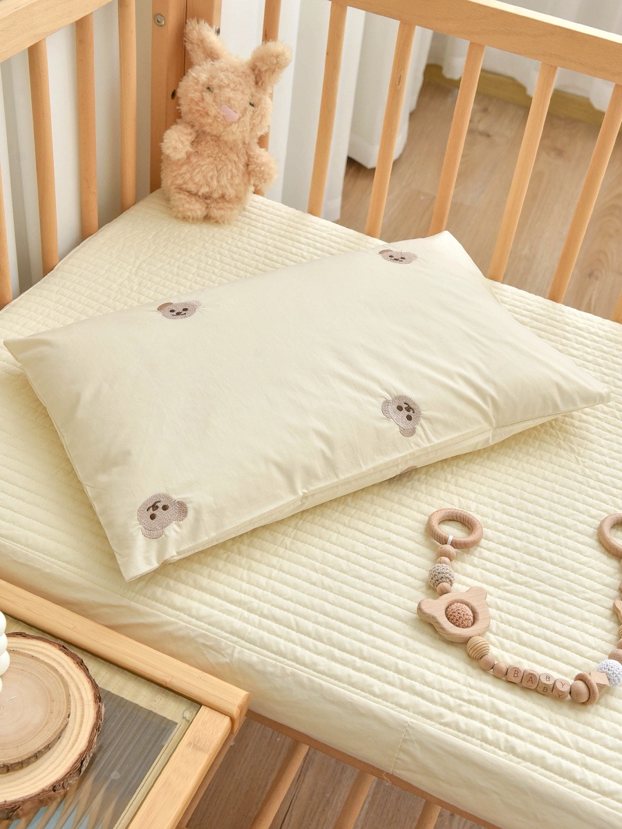 Neugeborenen Baby Reine Baumwolle Kissen Baby Baumwolle Kissen Kindergarten kinder Nickerchen Atmungsaktive Buchweizen Kissen Abnehmbare Kissenbezug: Black