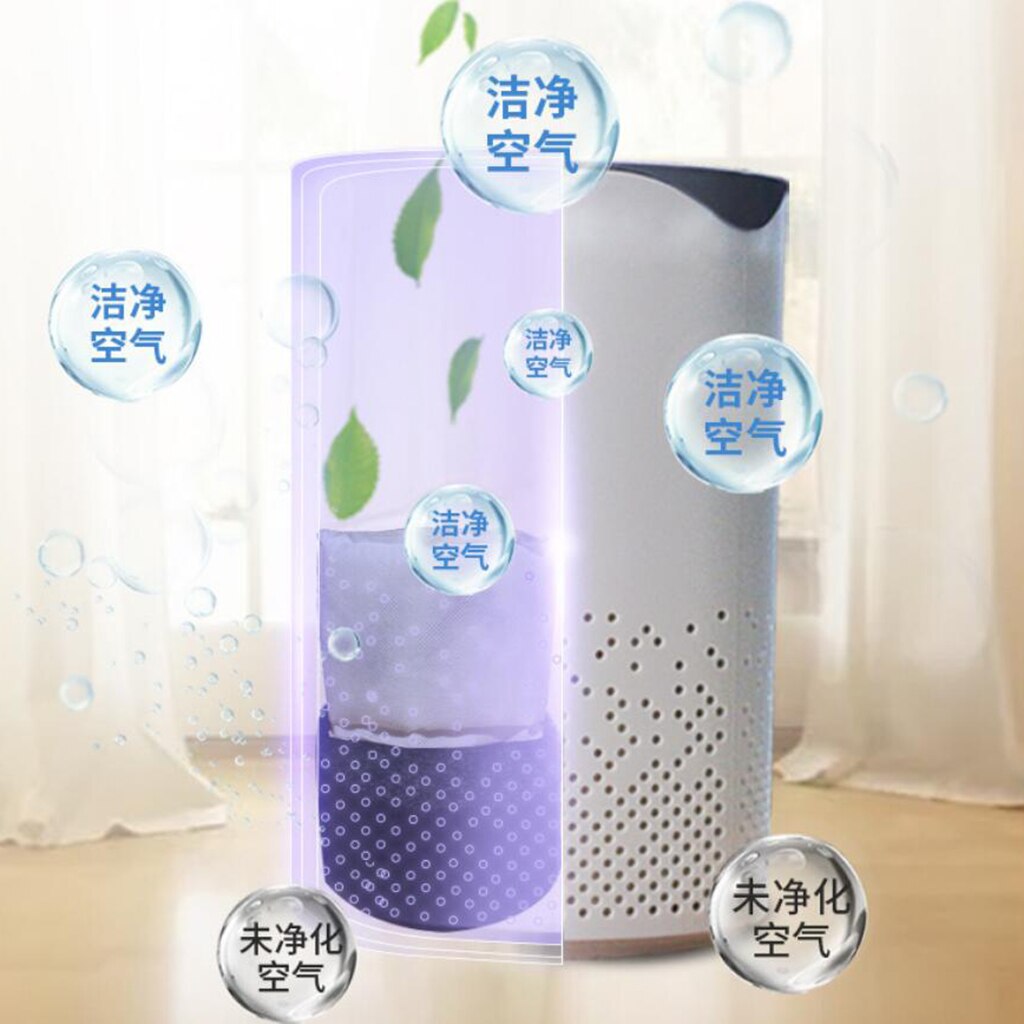 Mini Desktop Air Purifier UV Light Sterilization 360 Degree HEPA Filtration Cleaner