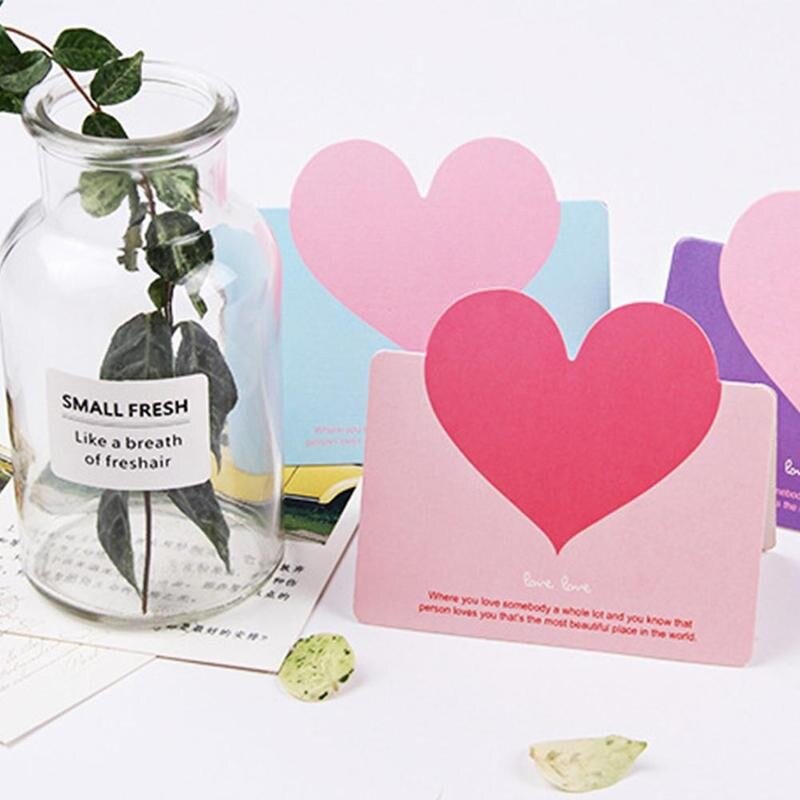 10pcs Love Heart Shape Greeting Card Valentine's Day Card Wedding Invitations Blessing Card DIY Party Supplies