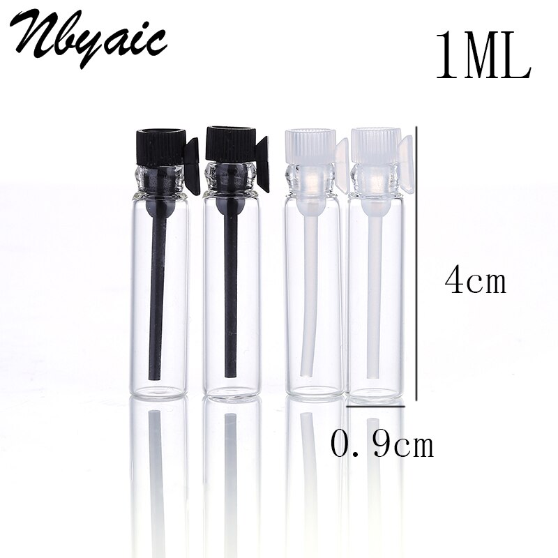 50 st 1 ml 2ml plaststav glas litet prov tom flaska eterisk olja provrörsflaska parfym droppflaska mini tom flaska