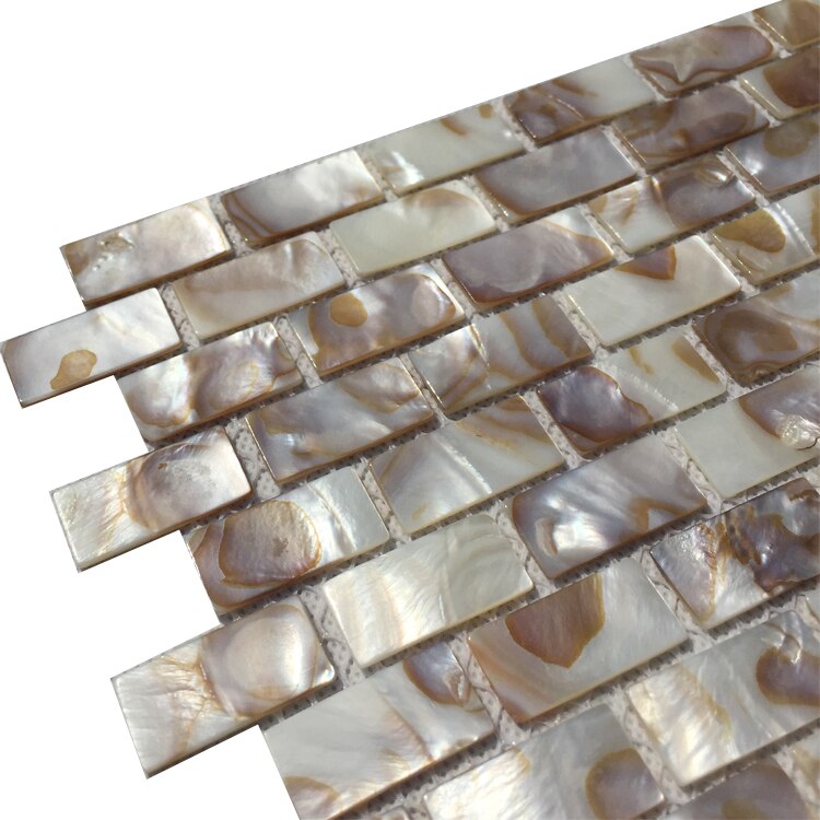 2mm épaisseur brique naturelle nacre coquille mosaïque pour cuisine dosseret salle de bain carrelage mural MOP19023