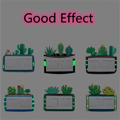 3D Big Switch Cover Room Decor Silicone Light Button Sticker On-off Switch Sticker Luminous Switch Outlet Double Swatches