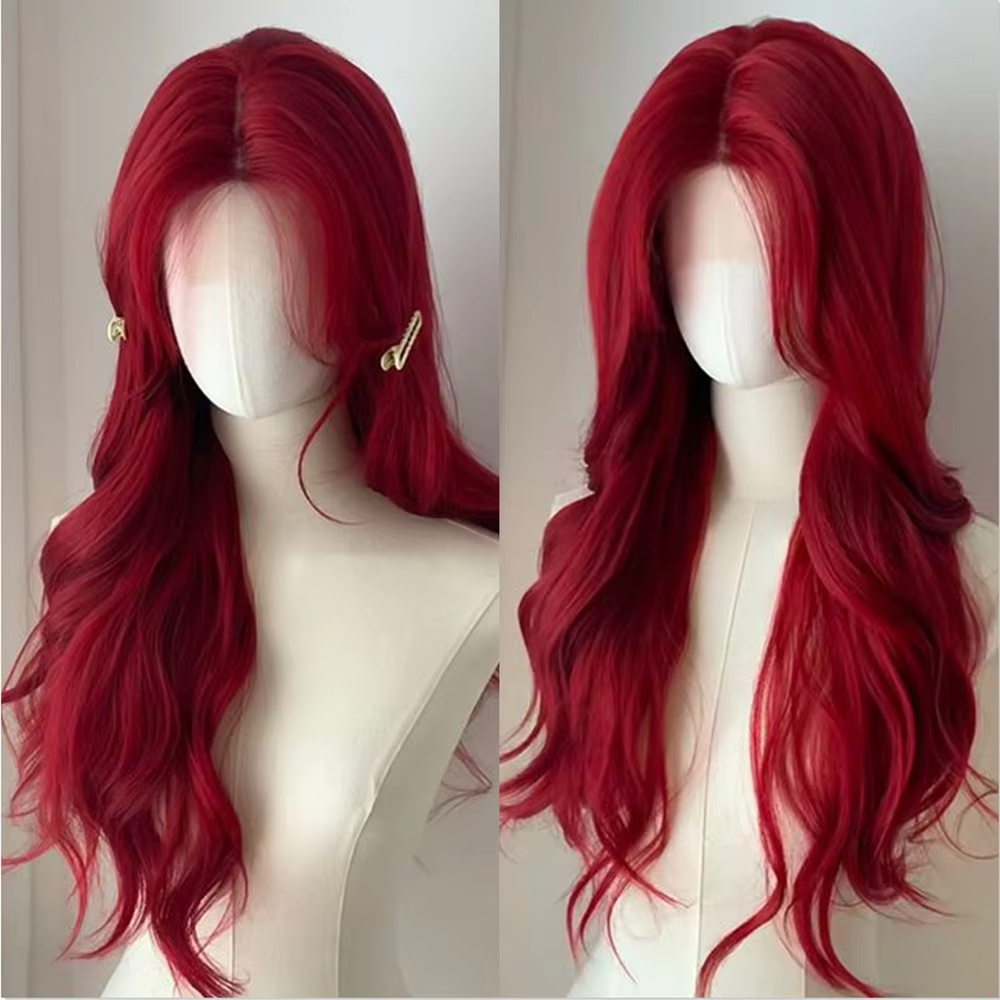 Red Synthetic Wigs Long Body Wavy Wig Natural Hairline Daily Red Hair Heat Resistant Fiber Smooth Party Cosplay Wig: T1B/613