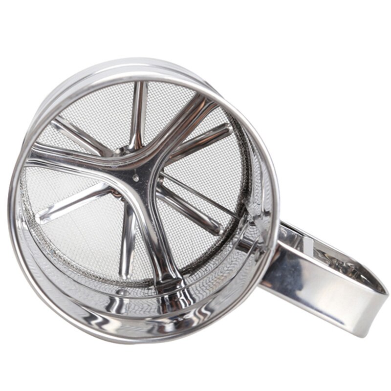 Mesh Flour Sifter Manual Sugar Icing Shaker Stainless Steel Cup Shape Kitchen Tools P7Ding
