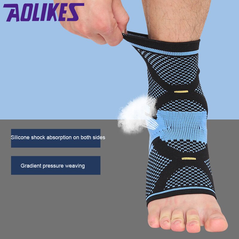 Aolikes 1Pcs Hoge Elastische Nylon Enkel Ondersteuning Brace Badminton Basketbal Voetbal Fitness Protector Enkelbrace Ondersteuning