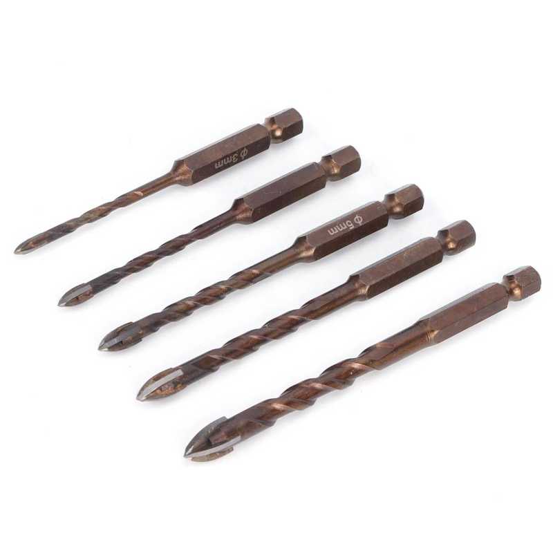 Drill Drill Set Wall Triangular Drill Bits 3MM 4MM 5MM 6MM 8MM Home Hardware Accessories Home Hardware
