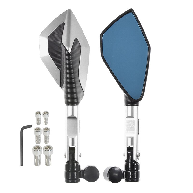 Motorcycle 10mm Mirror PCX160 PCX125 PCX150 CNC Rearview Side Mirrors Universal For HONDA PCX 160 125 150: Silver