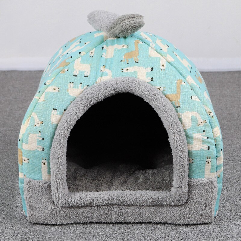 Closed Dog Beds for Small Dogs Accessoires Dual Use Plush Bed Cushions Queen Puppy Accessories So Pets Coop for Dog Flannel: Blue / 35x35x35cm