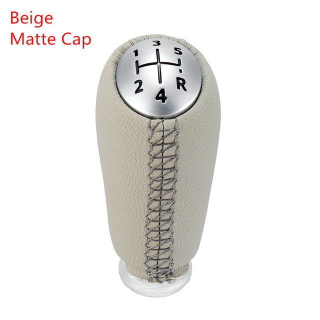 5 prędkość skórzane gałka zmiany biegów MT dla Renault Megane II MK2 sceniczny 2 Clio 3 III MK3 GearShifter główka pióra piłka czarny szary beżowy: Beige matowy