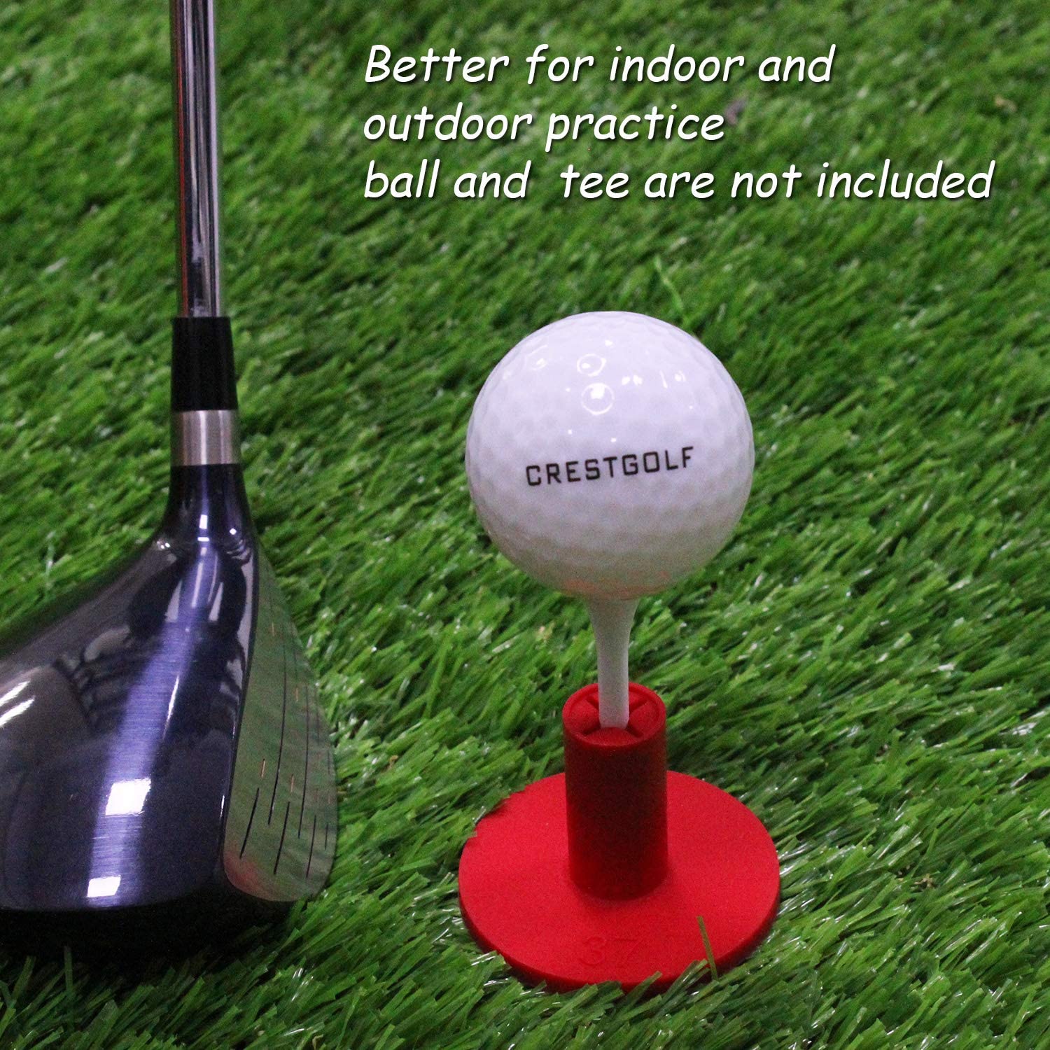 Crestgolf Rubber Golf Tees Houder, duurzaam Rubber Praktijk Tees 1.55 Inches Ideaal Voor Golf Praktijk Mat Indoor Outdoor Pack Van 4