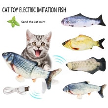 Gato juguete de 3D pescado carga USB eléctrico pez de imitación juguetes para gatos mascotas gato de juguete suministros juguetes para gatos