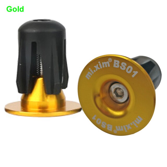 1Pair Aluminum Handlebar End Caps Bicycle Bike Handlebar Grip End Plug Handle Grip End Stoppers Expansion Plug: Gold