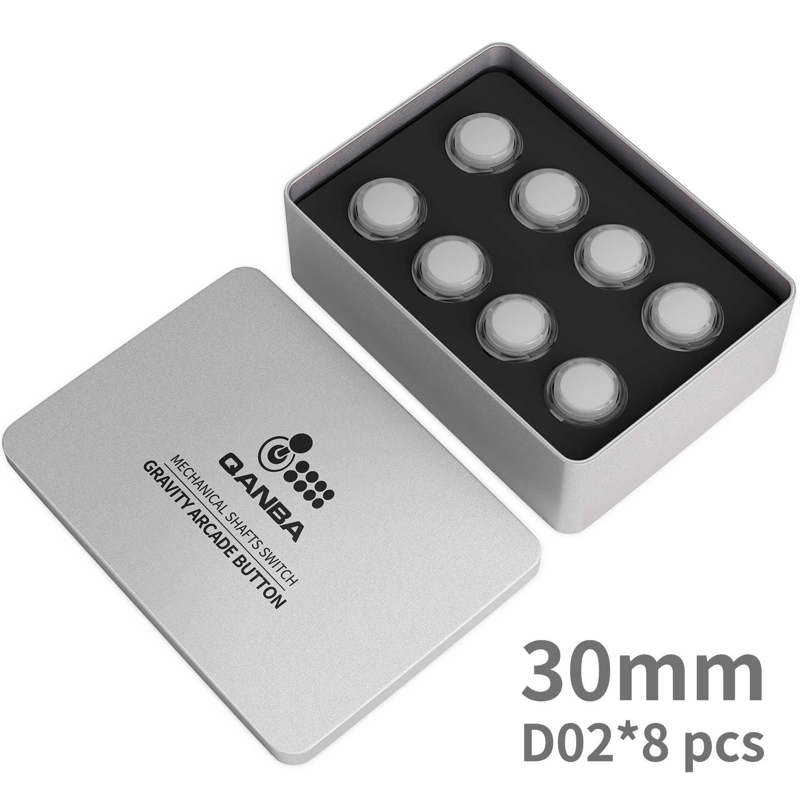 Qanba Gravity KS Mechanische Wellen Silent Pushbutton 24mm/30mm Arcade Button Snap-in (Boxed): Blau