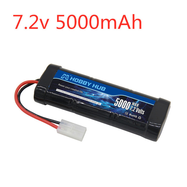 7.2V 5000mAh Ni-MH SC battery and 7.2v charger for RC toys tank car Airplane Helicopter With Tamiya Connectors 7.2 v battery: Red