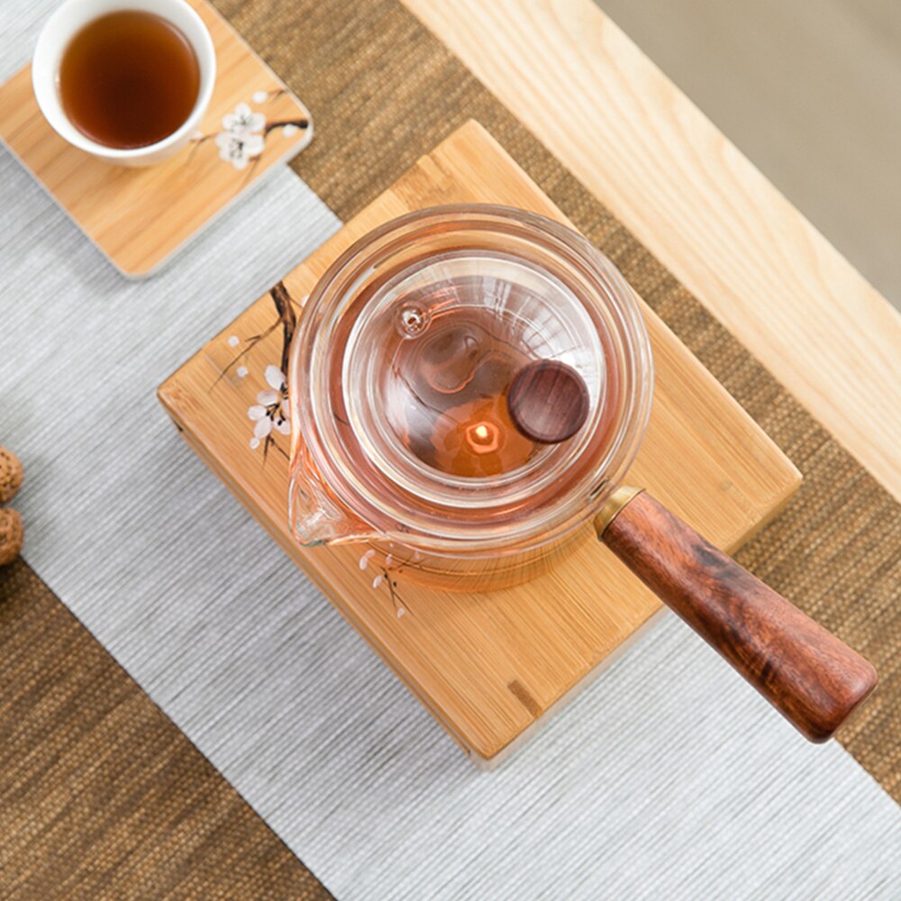 Bamboe Theepot Warmer Praktische Theepot Kachel Thee Verwarmde Basis (Kaars)