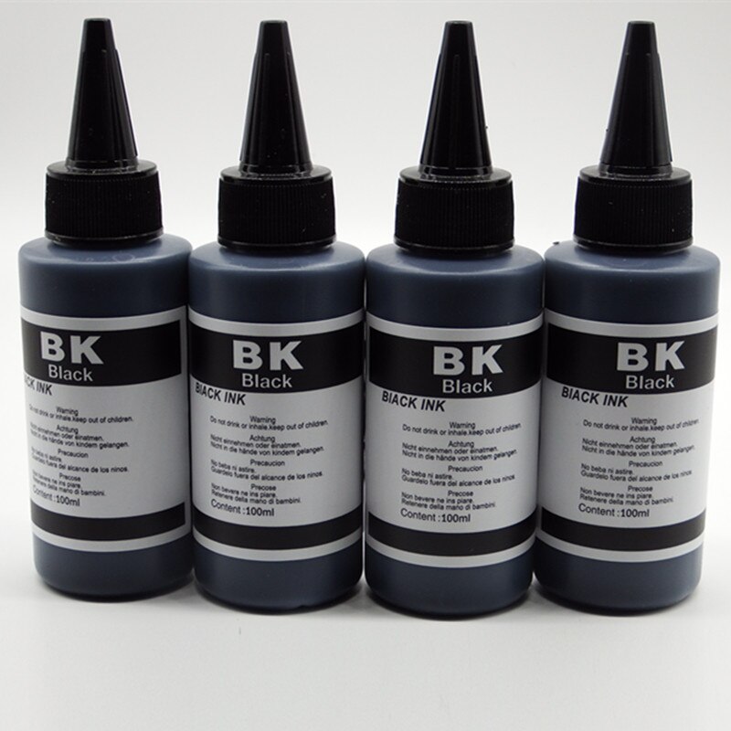 Universele Zwarte Dye Inkt Voor Epson Printers Premium Zwarte Inkt Voor Epson Alle Printer Ciss Gebotteld Inkt Refill Kit: 4 Black
