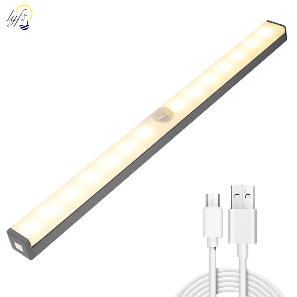 LED sensor night light wireless dimming USB cabinet light bedroom living room corridor motion sensor wall lamp