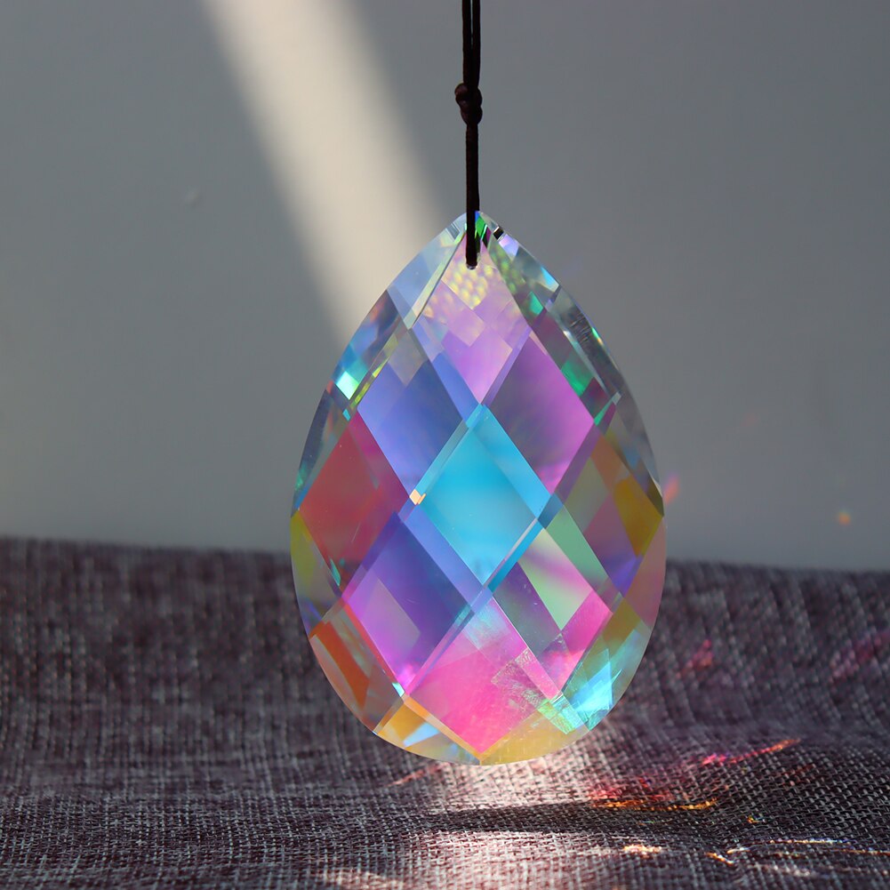 Crystal Windchimes Ornaments Heart Love Crystal Window Craft Outdoor Garden Hanging Pendant Wind Chimes Sun Catchers Decoration: 89mm Grid
