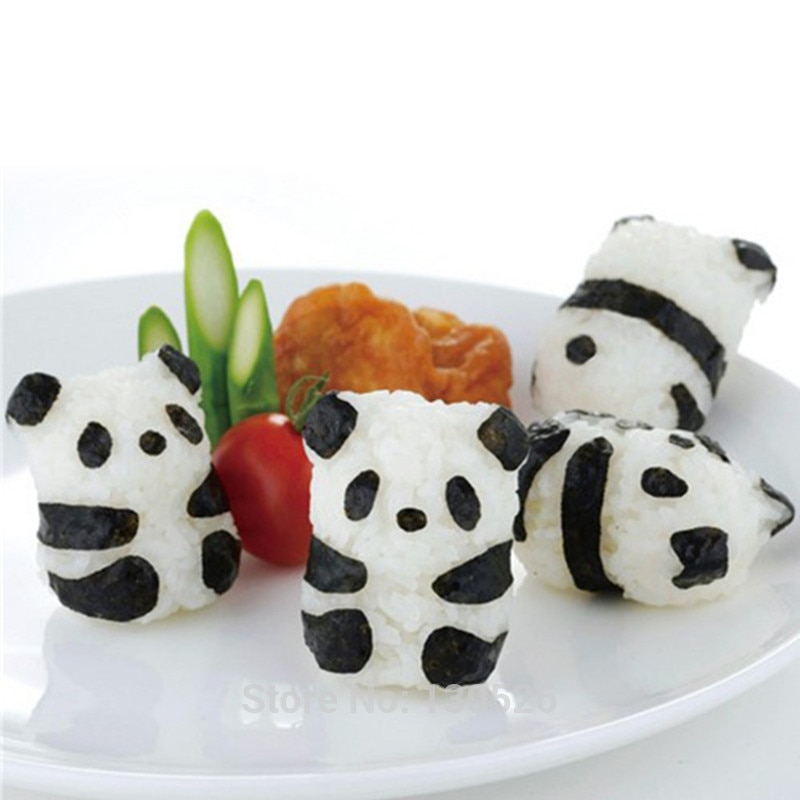 Lovely Panda Bear Shape Nori Punch DIY Sushi Maker Rice Ball Onigiri Mold Mould For Baby Kid Tool Kitchen Accessories