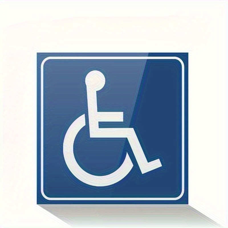 4pcs/set Barrier-free Access Sign Sticker, Waterproof Handicap Wheelchair Sign, Disability Sign Self-adhesive Stickers