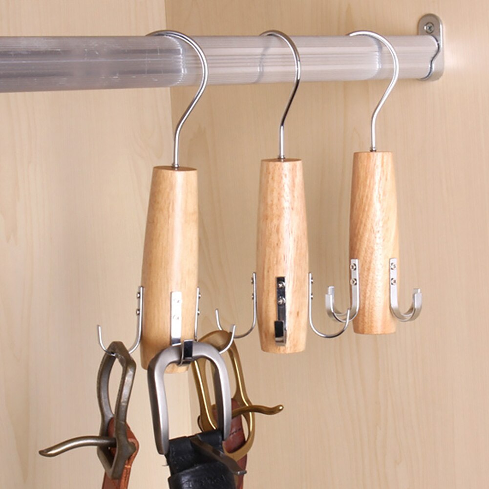 Accessoires sjaals kleding metalen haken draaibare riemhanger hangende houder multifunctionele houten rekken handdoek garderobe organizer stropdassen