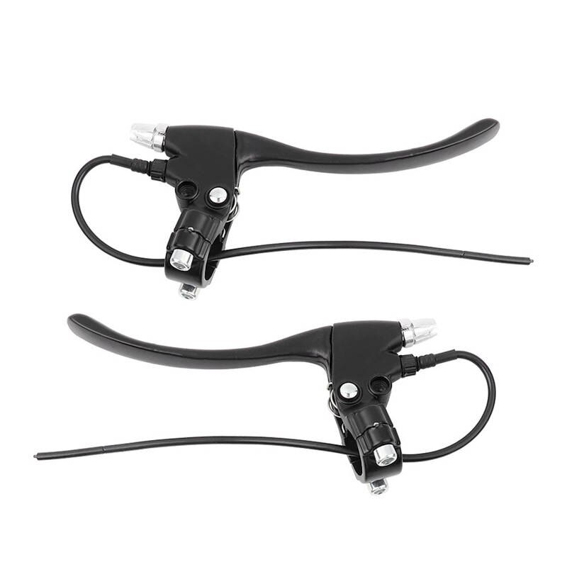 1 Pair E-Bike Brake Lever with 2 Wires Left & Right Electric Rear Brake Lever Handle Bar Grips for Most Electric Bikes: all Black