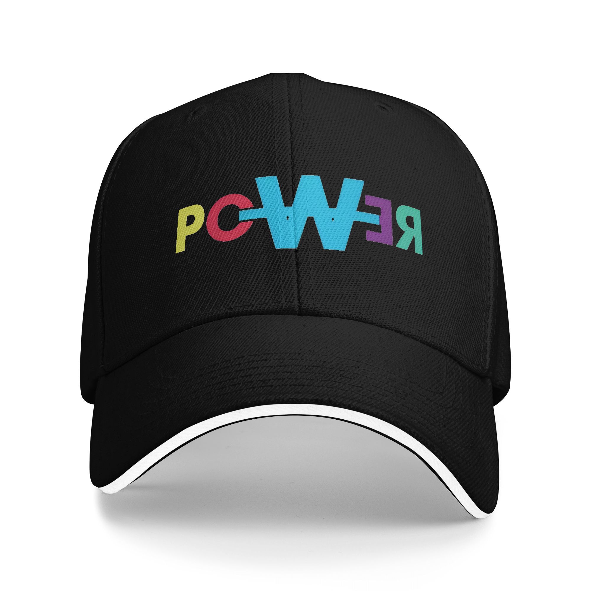 Gorra tipo sándwich Power G Dragon para adulto curvado Gorra de béisbol Sombrero Gorras Snapback ajustables Gorra de carreras Gorra de verano: Blanco