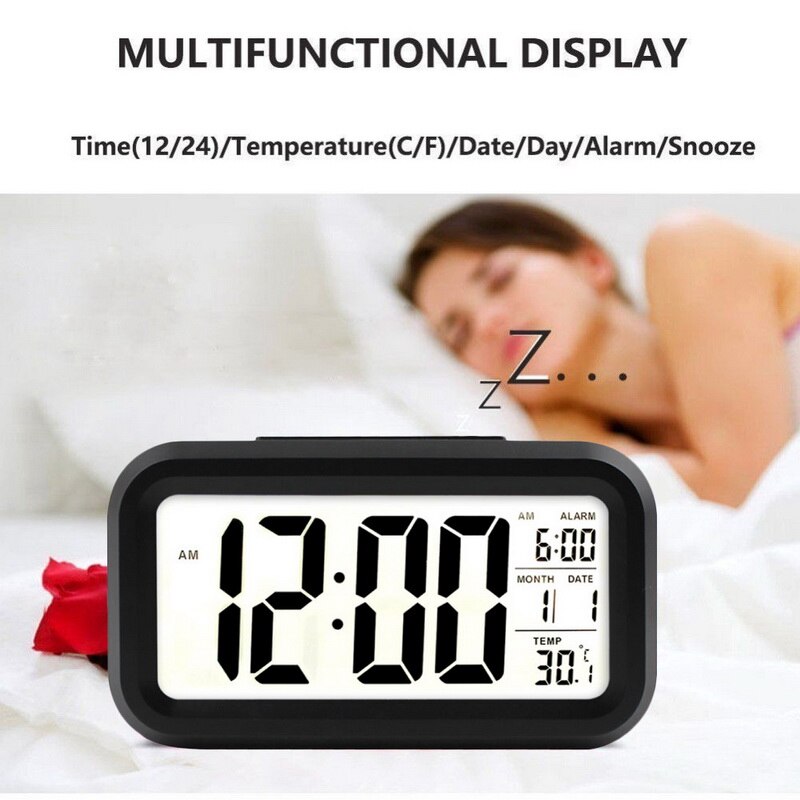 Reloj Digital LED de sobremesa para niños, reloj de mesa con pantalla grande y calendario para el hogar y la Oficina