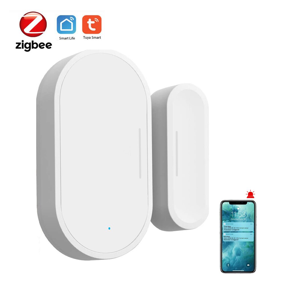 Door Sensor Zigbee Door Window Sensor Open Entry Smart Security Alarms Compatible with Alexa Google No Hub Required App Control