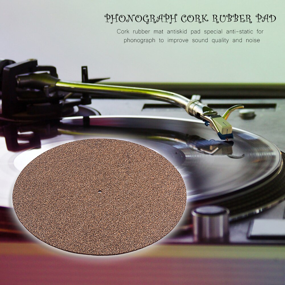 30cm Cork Rubber Turntable Platter Mat Players Slipmat Lightweight Anti-Static Vinyl Record Portable Music Element