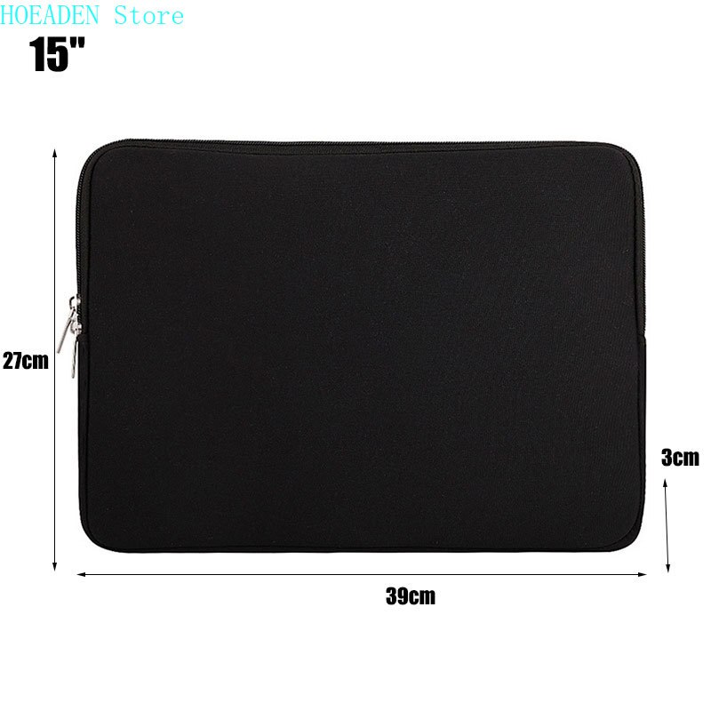 Coque pour Ordinateur Portable et Tablette 12, 13, 14, 15 et 15,6 Pouces, Étui à Fermeture Éclair, Compatible avec Macbook AIR et PRO Retina: Black 15 Inch