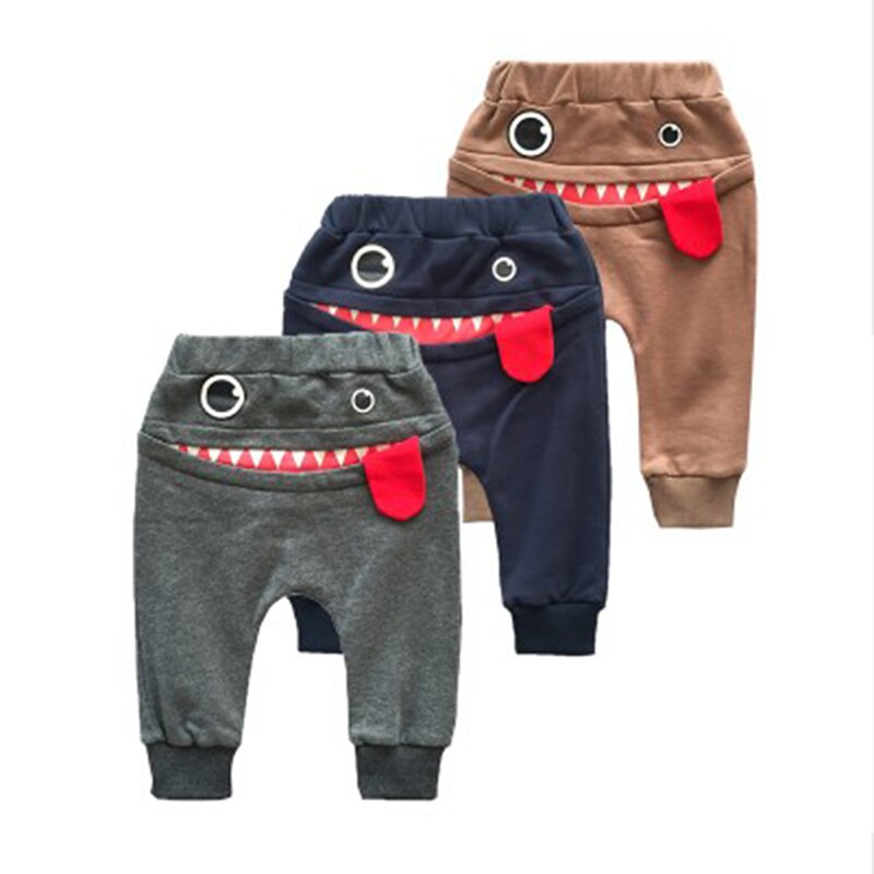 Cartoon Volledige Lengte Broek Katoen Peuter Warm Blauw Grijs Broek Pasgeboren Casual Broek Losse Elastische Taille Broek Voor Baby Jongens