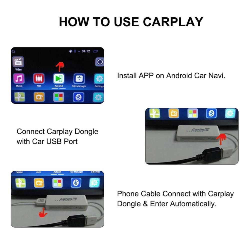Taihongyu usb carplay dongle passer til ios iphone android 4.0 bil auto navigation afspiller hvid