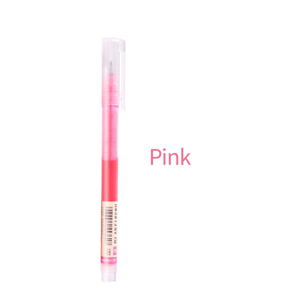 1 Pc Simple Style Straight Liquid Rollerball Pen 0.5mm Gel Pen Fluent 7 Color Writing Pilot High-grade Office Writing Stationery: Light Pink