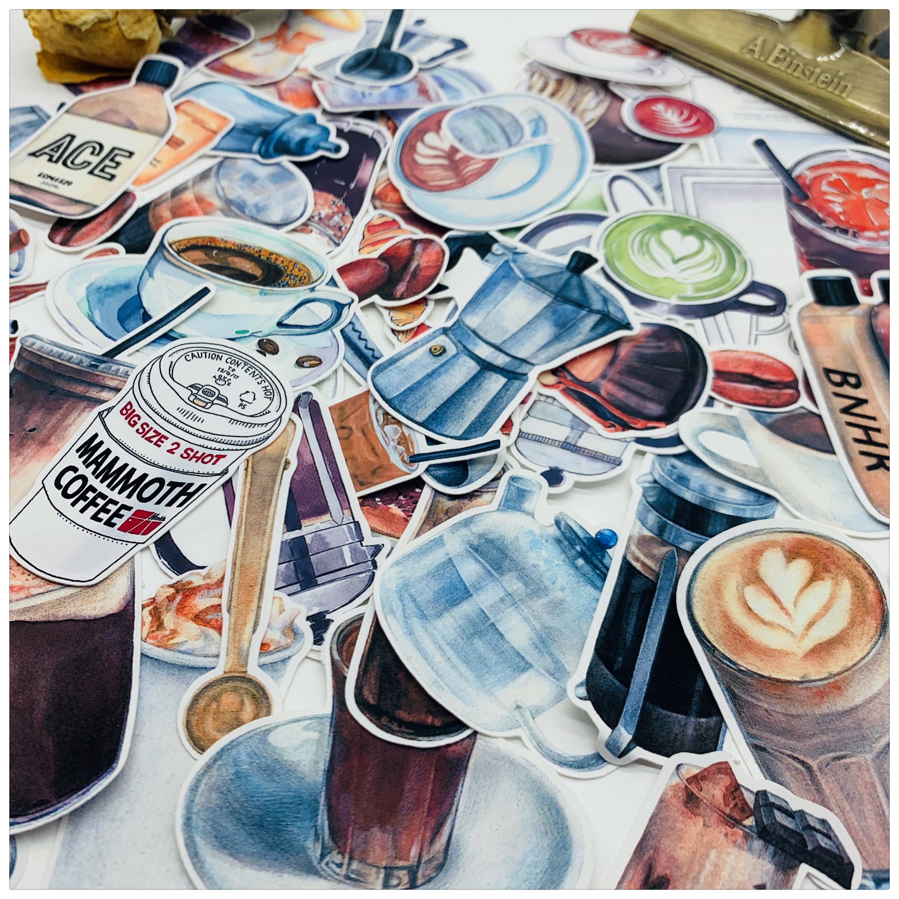 57 teile/satz kaffee serie aufkleber DIY scrapbooking Tagebuch Basis Collage glücklich planer dekoration aufkleber