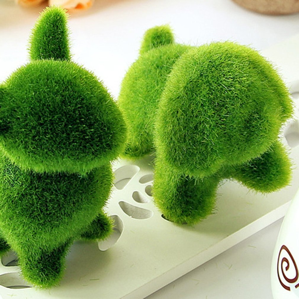 Leuke Groene Freshing Mini Gesimuleerde Gras Dierfiguren Voor Bureau Woondecoratie Nylon Stof Innovatieve Ornament