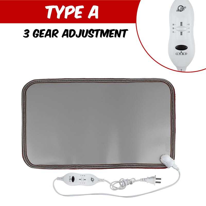 Winter Electric Foot Warmer Mat Warm Feet Thermostat Carpet Adjustable Temperature Heating Foot Mat for Home Office 10 Gear: Gray A