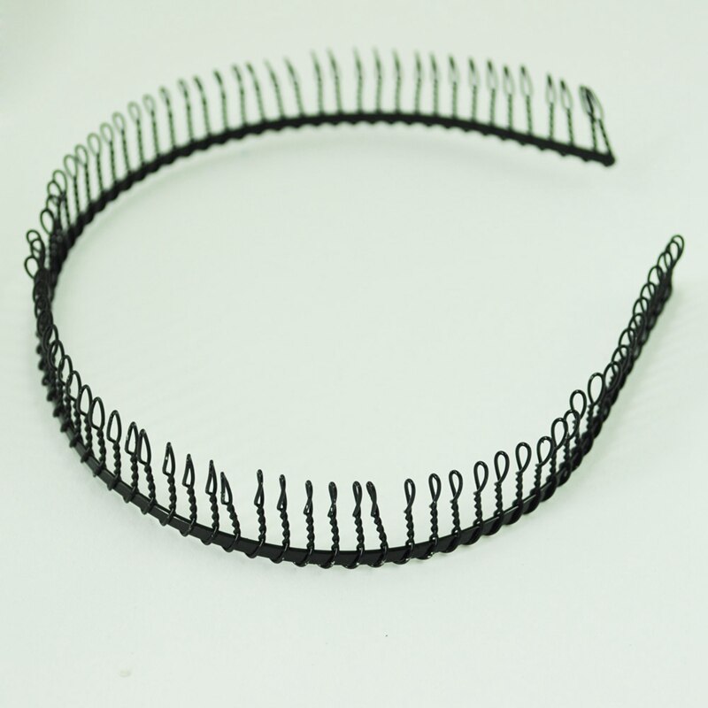 SODIAL(R) Metal Teeth Comb Hairband Hair Hoop Headband Black For Woman