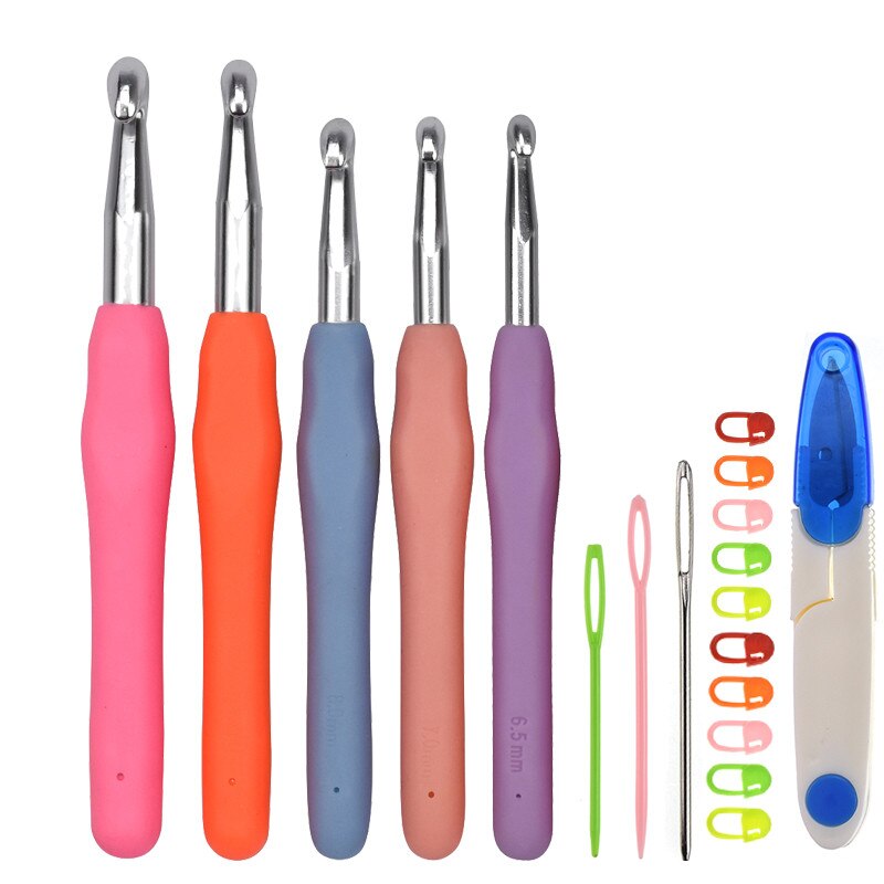Crochet Hook Set Needle Ergonomic Crochet Hook Handle Crochet Needles Knitting Needles Hook For Chunky Yarns Sewing Accessories: StyleD-4pcs