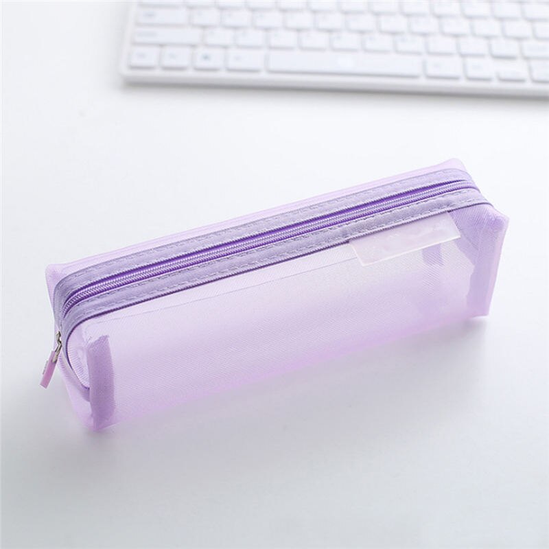 Estuches de lápices transparentes para niñas, 1 unidad, artículos para la mochila del colegio, estuche de papelería, caja de lápices Kawaii