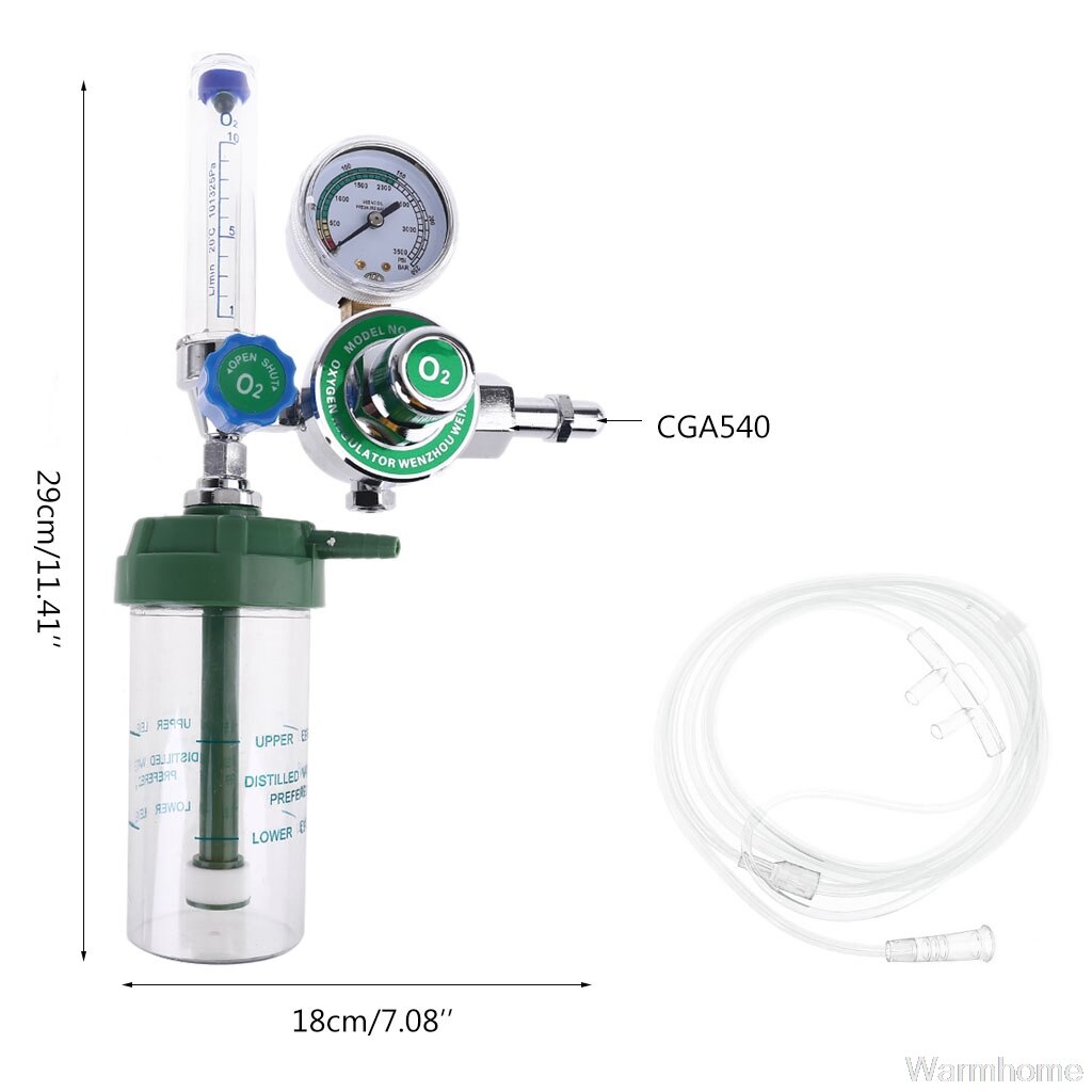 YQ-01/YQ-02 CGA540 G5/8 Oxygen Pressure Regulator O2 Pressure Reducer Gauge Meter Flow Gauge Gas Regulator M28 20: Green2