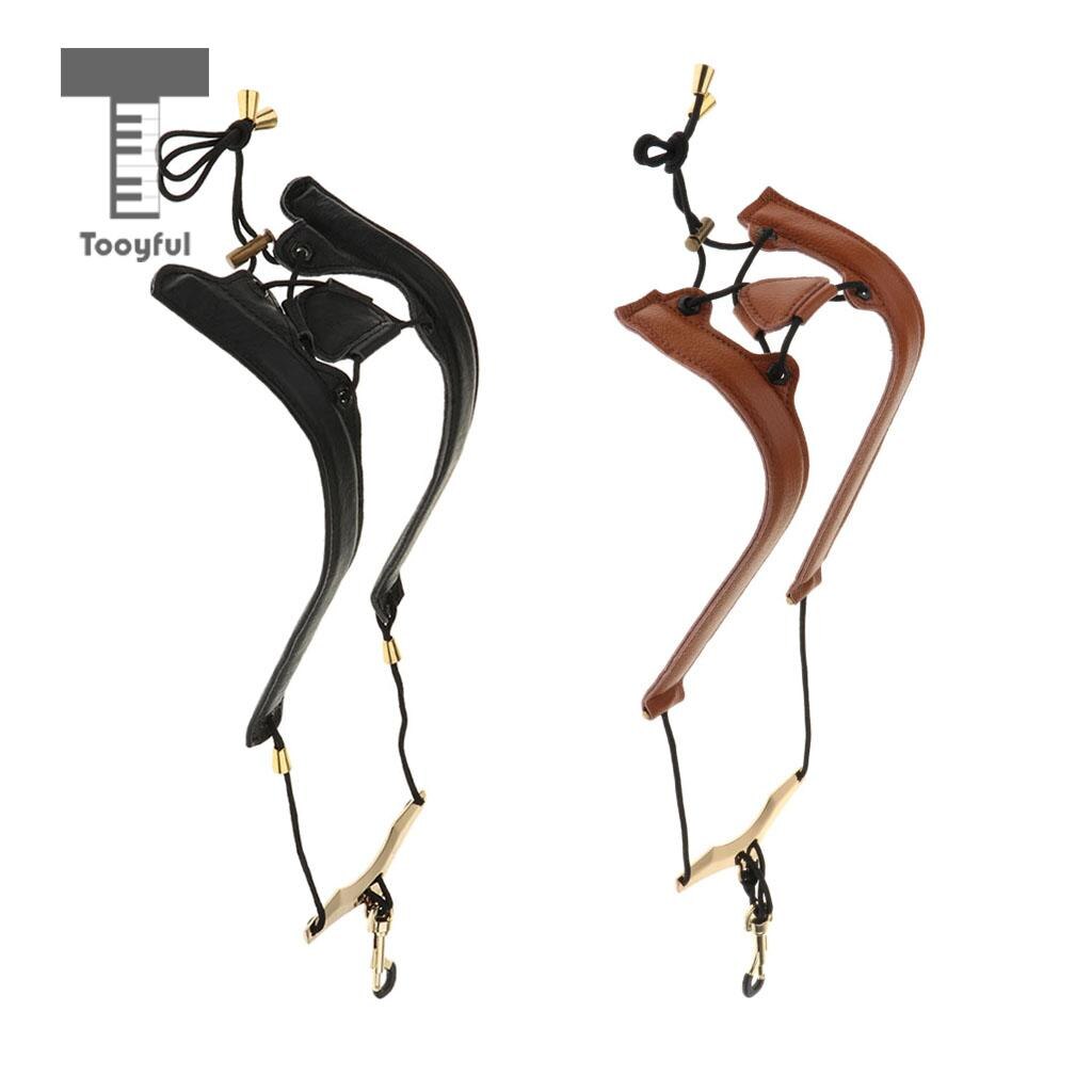 Tooyful Leather Saxophone Neck Strap - Adjustable Width 24mm - for Alto Tenor Soprano Sax
